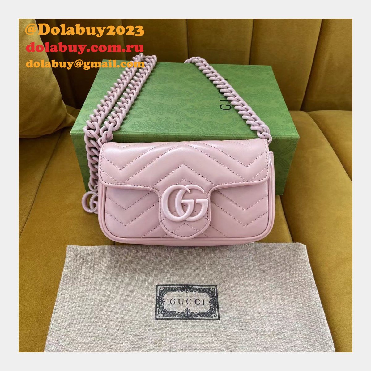 Knockoff Gucci GG Marmont matelassé leather super 699757 bag
