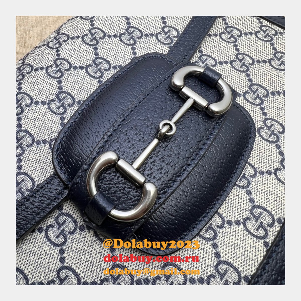 Gucci Copy 1955 Horsebit GG Supreme Shoulder 602204 Bag