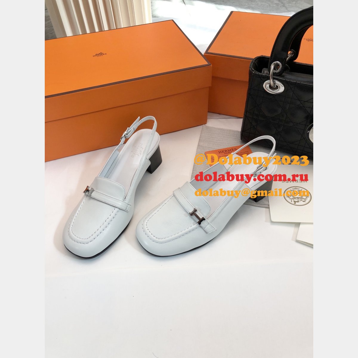Mooz Pumps Hermes Groupie Mule Designer Replica Shoes
