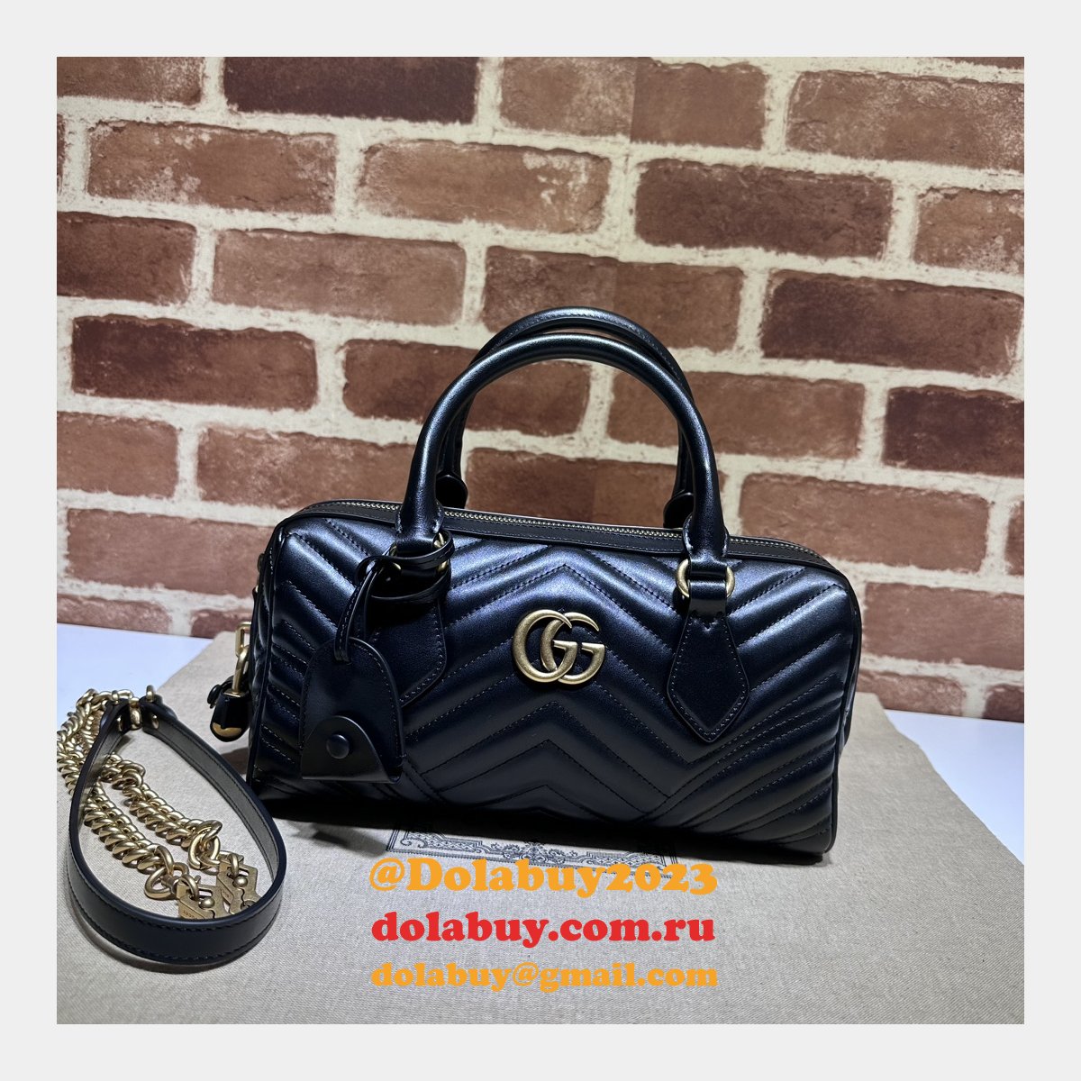 Gucci Top Quality GG Marmont Top Handles Replica 746319 Bag