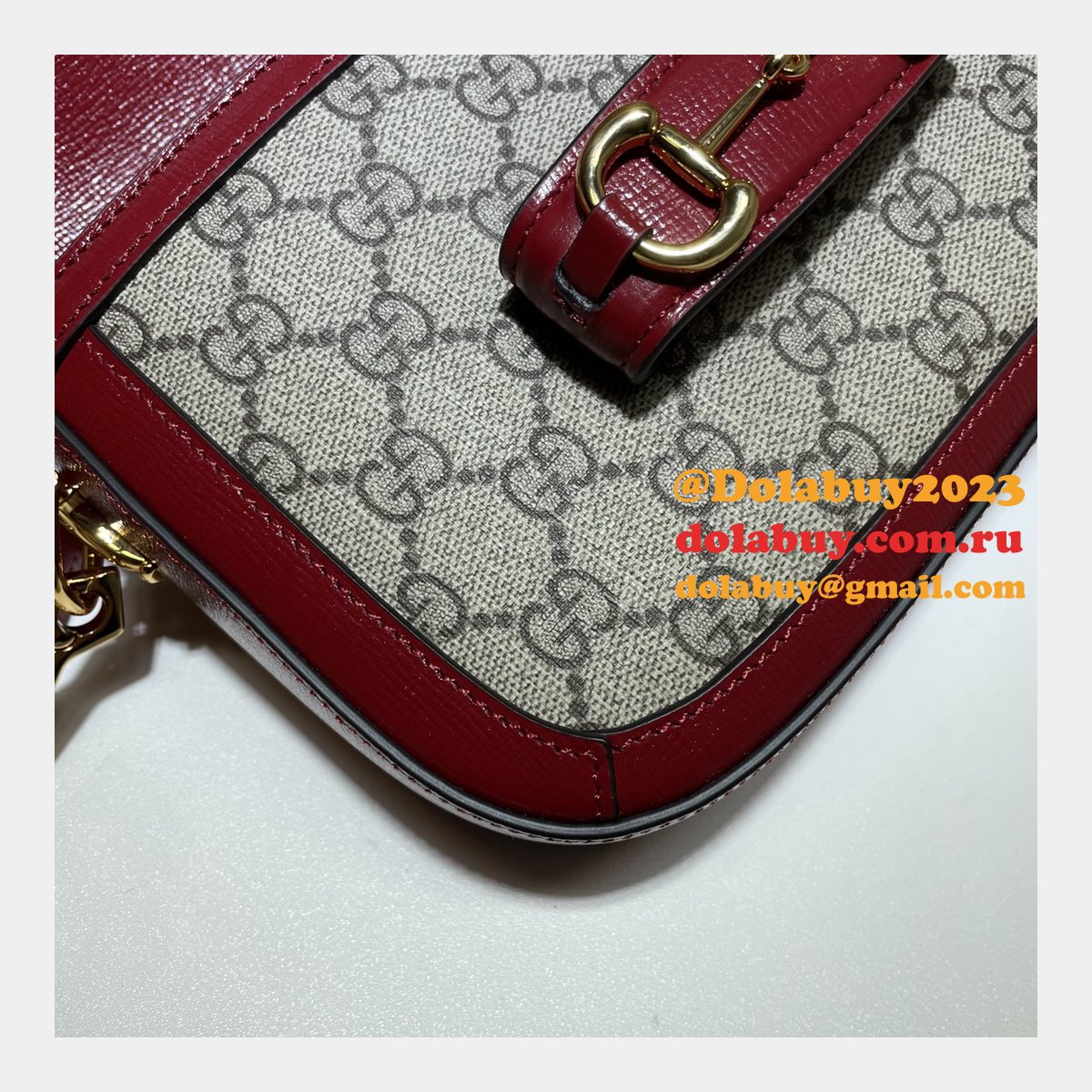 Luxury Gucci Horsebit 1955 Shoulder 658574 Red Bags for Women