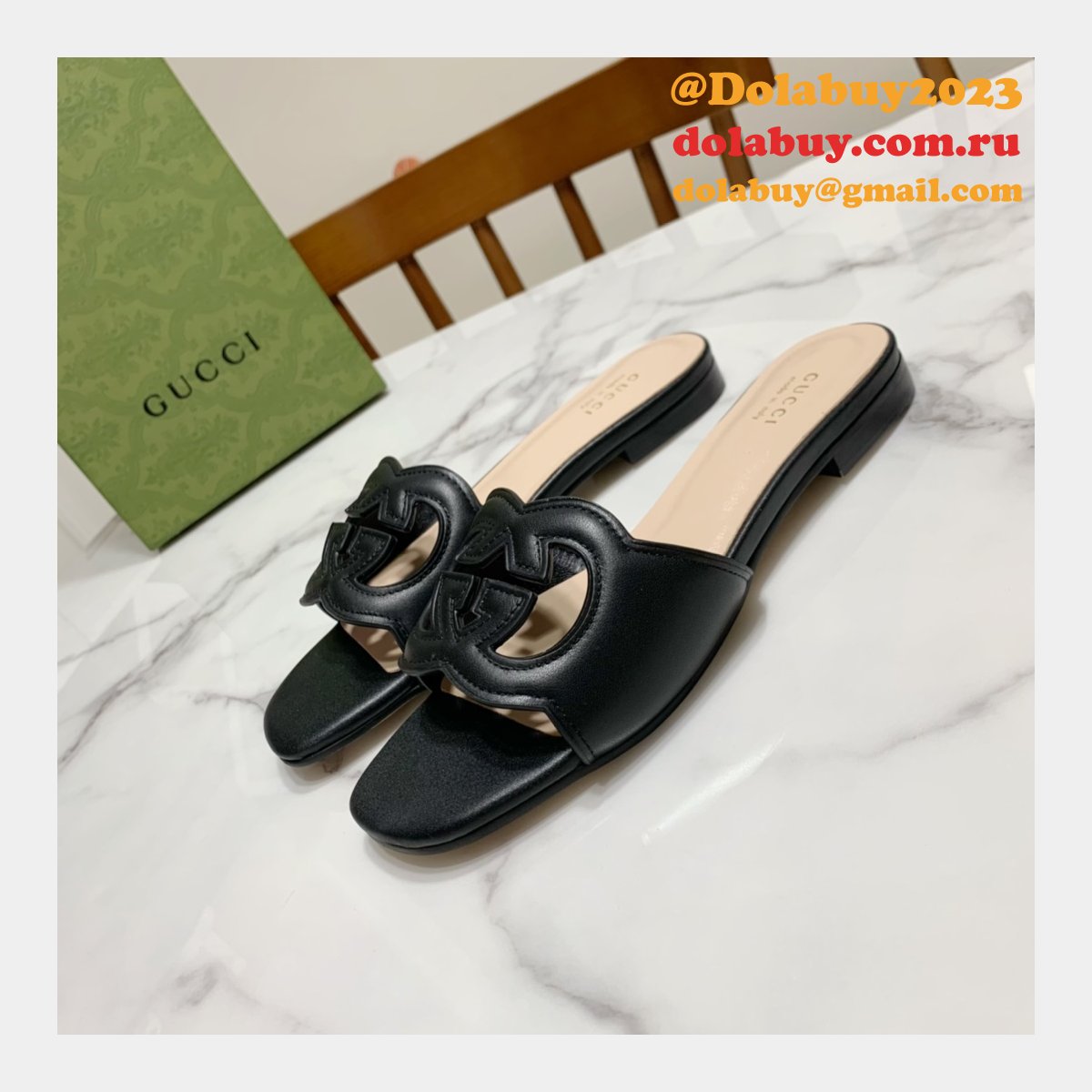 Replica Gucci Designer Shoes Outlet Flat Slippers Sale