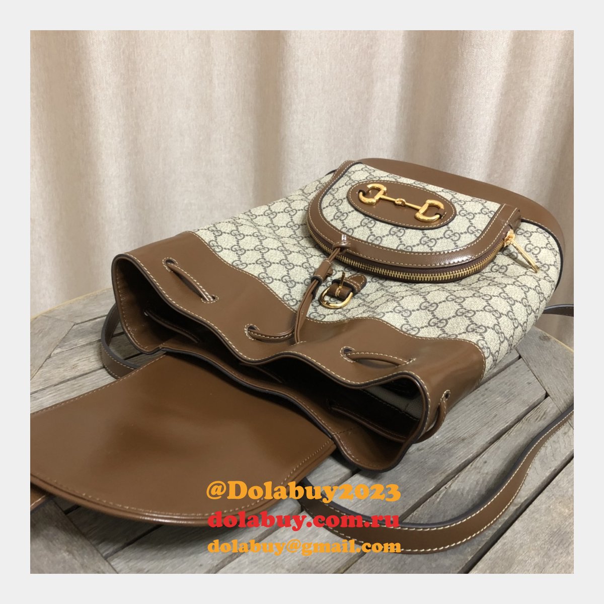Designer Gucci Replica Horsebit 1955 backpack Beige 620849 Bag