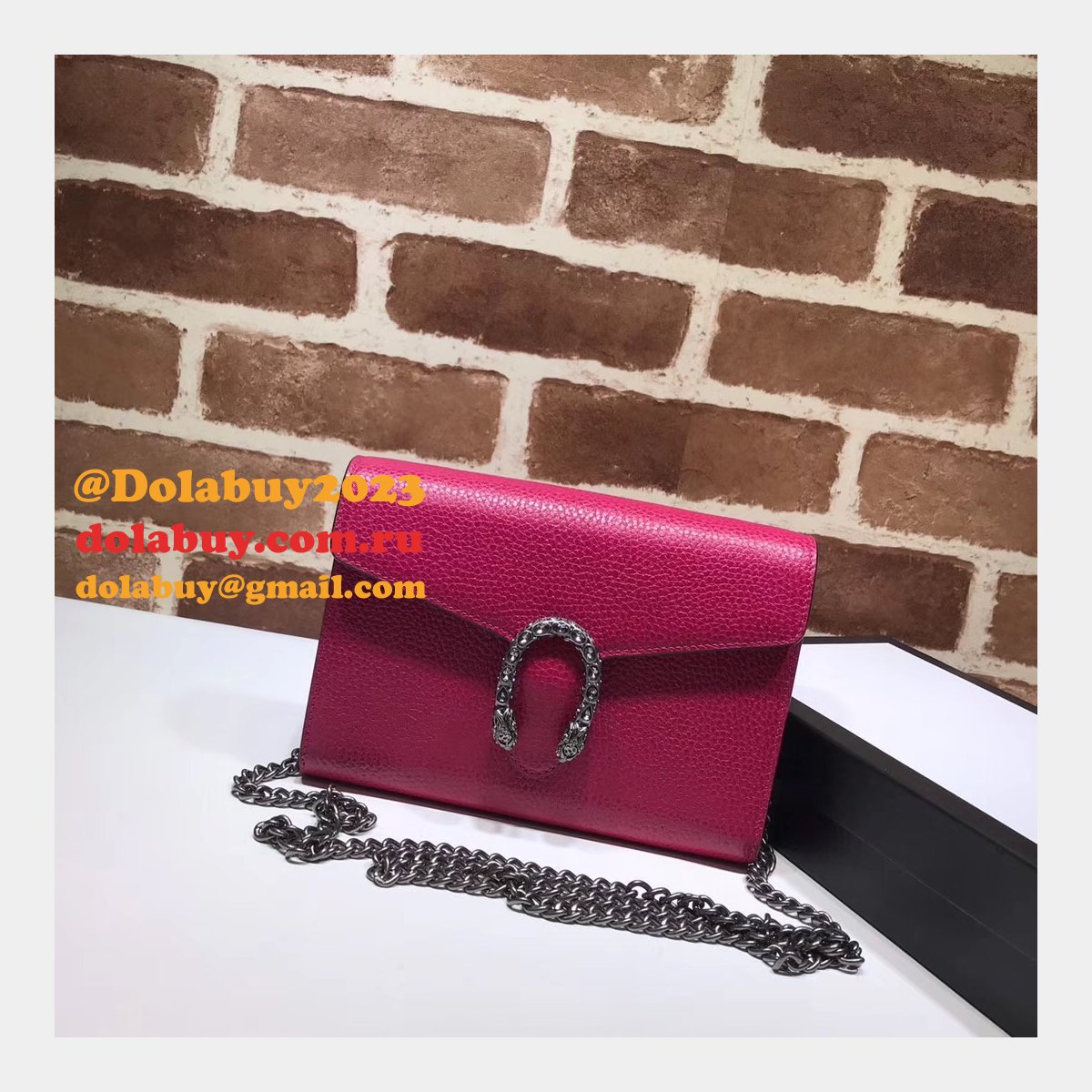 Cheap Gucci Dionysus Leather Mini Chain Bag 401231 Black