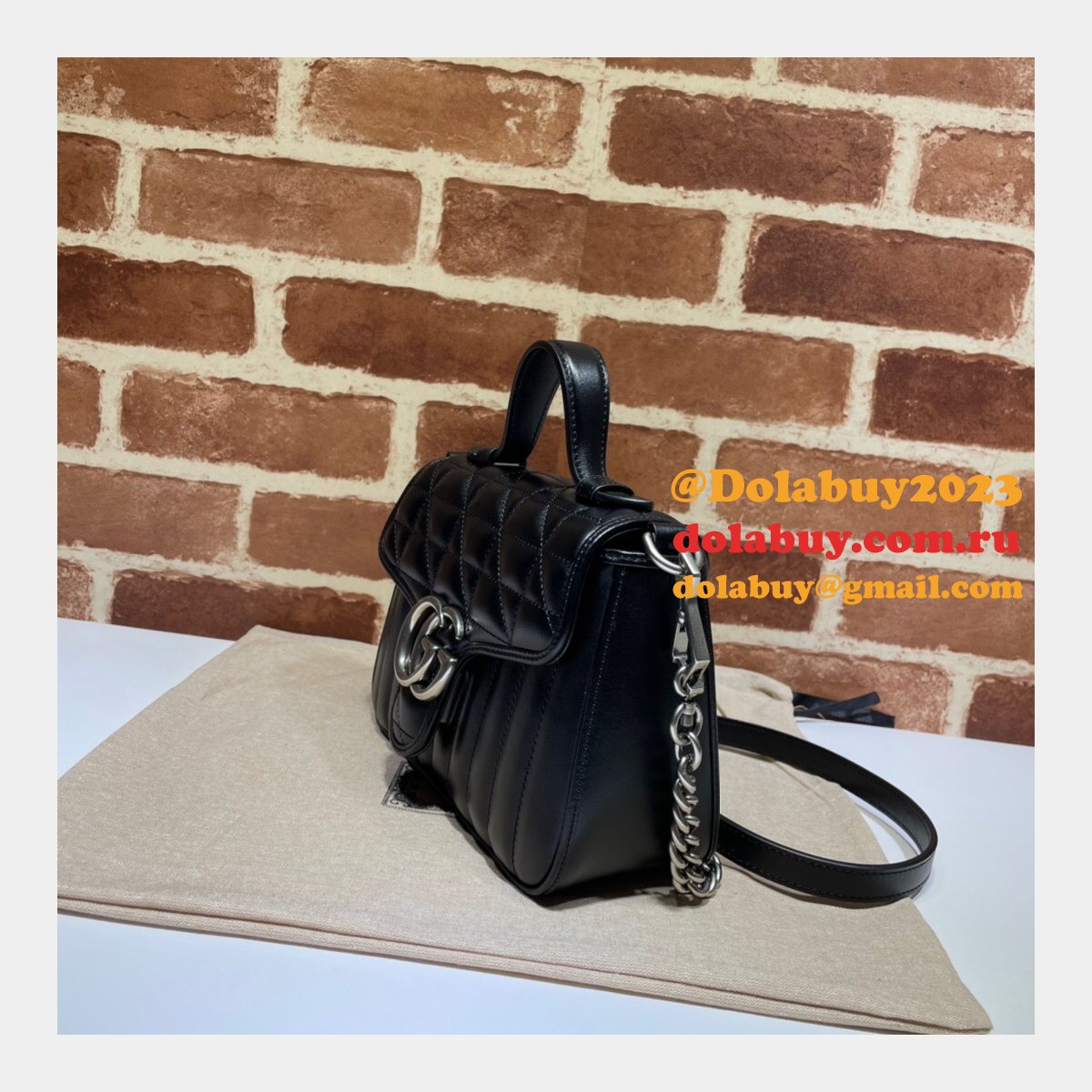Gucci Best Quality GG Marmont Mini Top Handle 583571 Bag