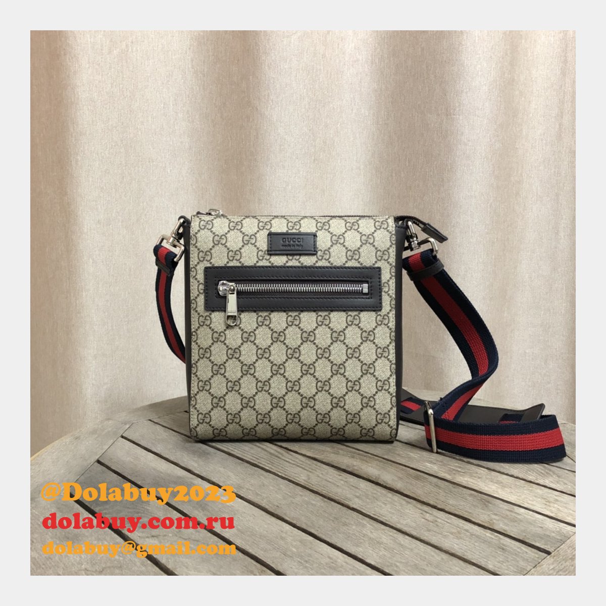 Replica Gucci 7 Star GG Supreme Gray Small Messenger 523599 Bag