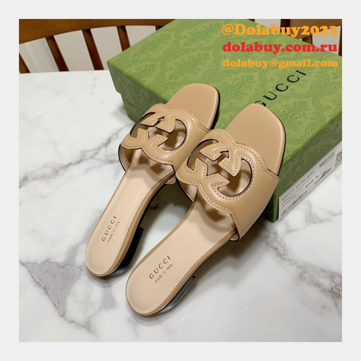 Replica Gucci Designer Shoes Outlet Flat Slippers Sale
