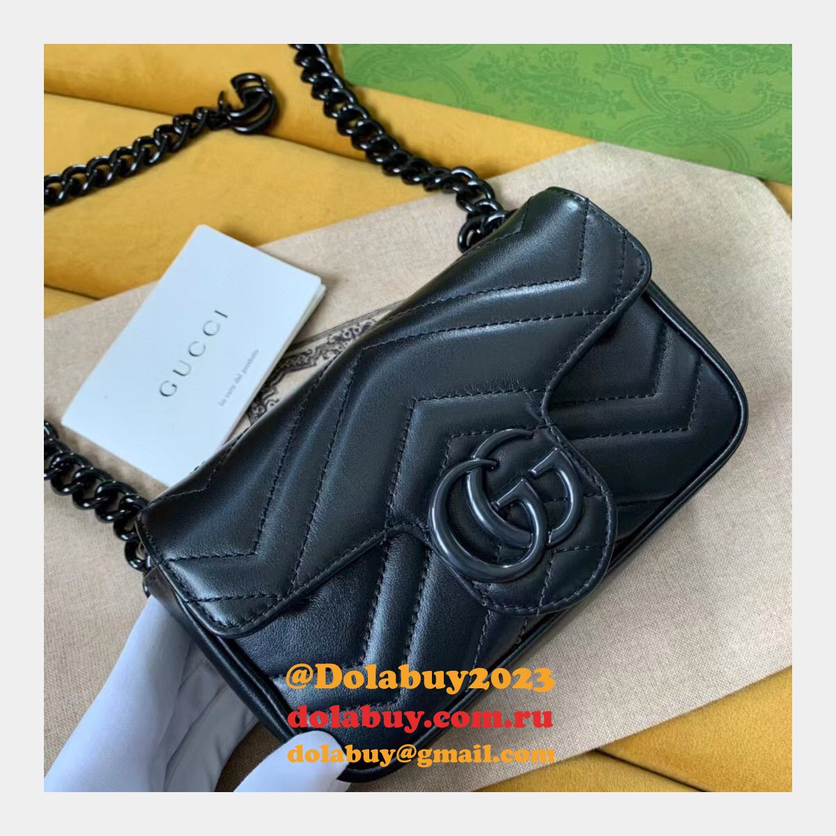 Knockoff Gucci GG Marmont matelassé leather super 699757 bag