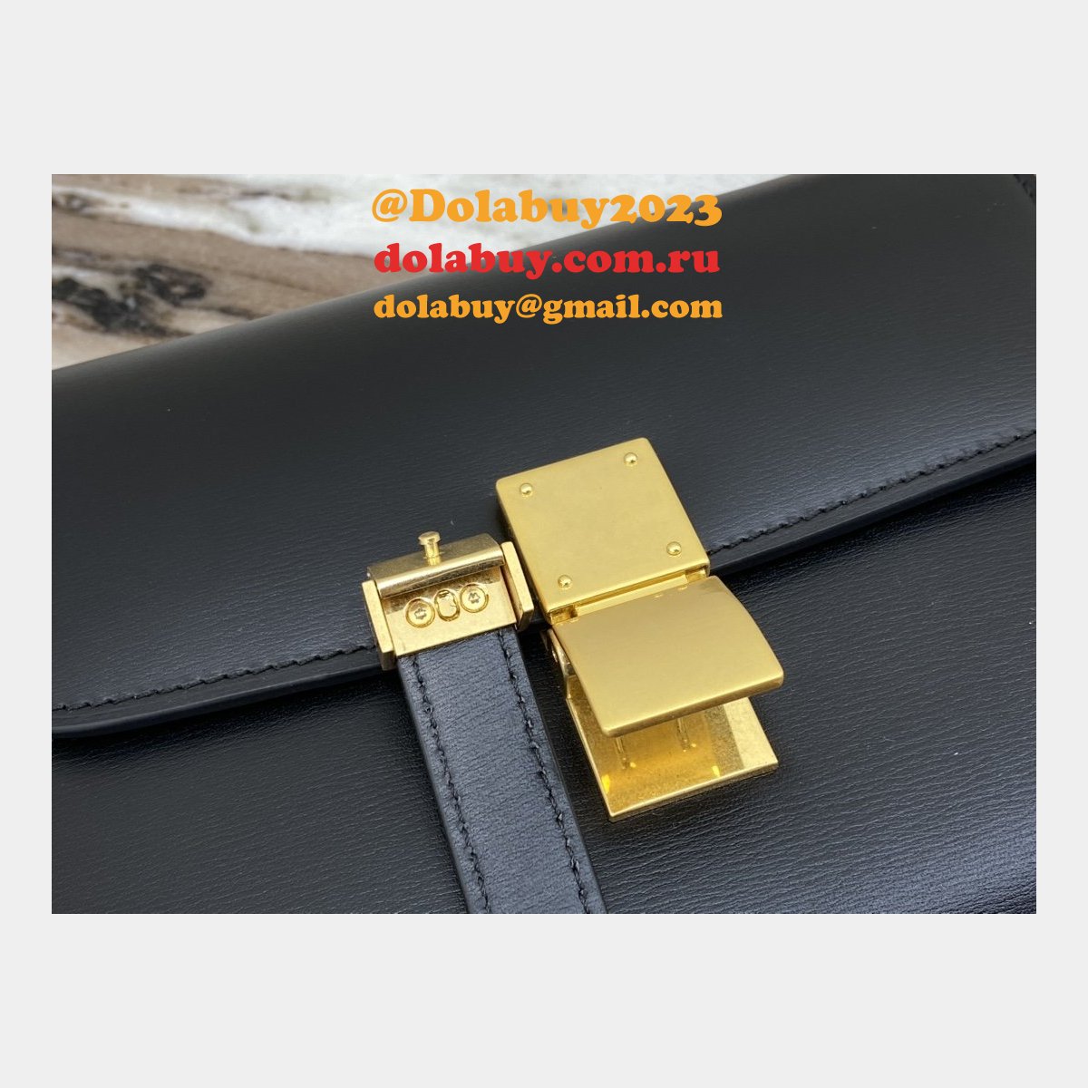 Replica Celine Teen Classic Leather Shoulder Black Bag