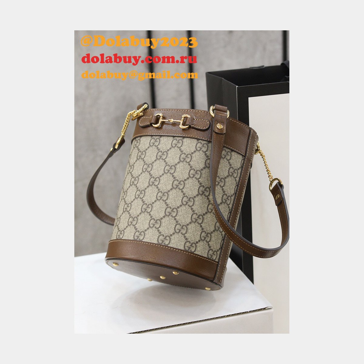 Gucci 637115 Replicas Horsebit 1955 small bucket bag
