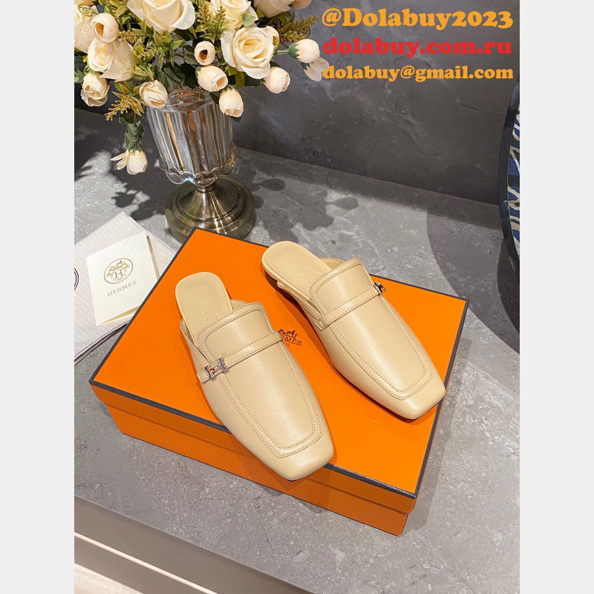 Designer Duplicate Hermes Groupie Replica Shoes For Sale
