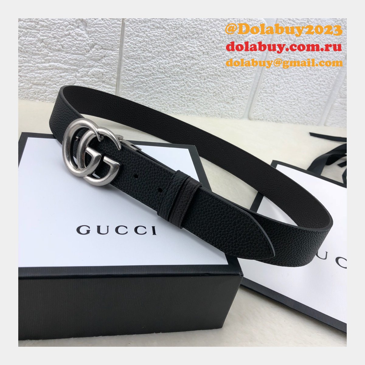 AAA+ Gucci 38mm Replica GG sliver/golden black Belt