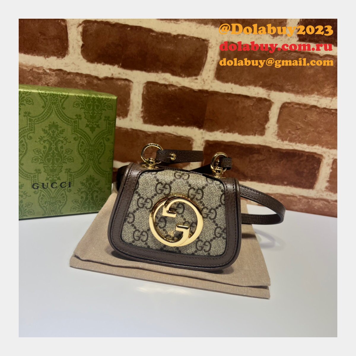 UK Gucci Knockoff 698635 Blondie Card Case Wallet