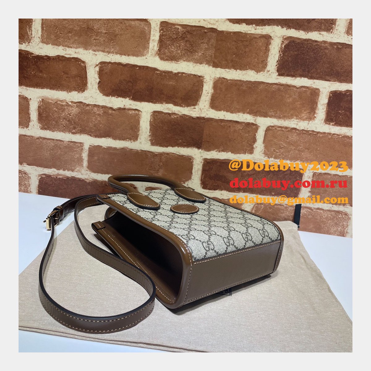 Shop Now Gucci Replica Mini tote bag with Interlocking G 671623 GG Supreme