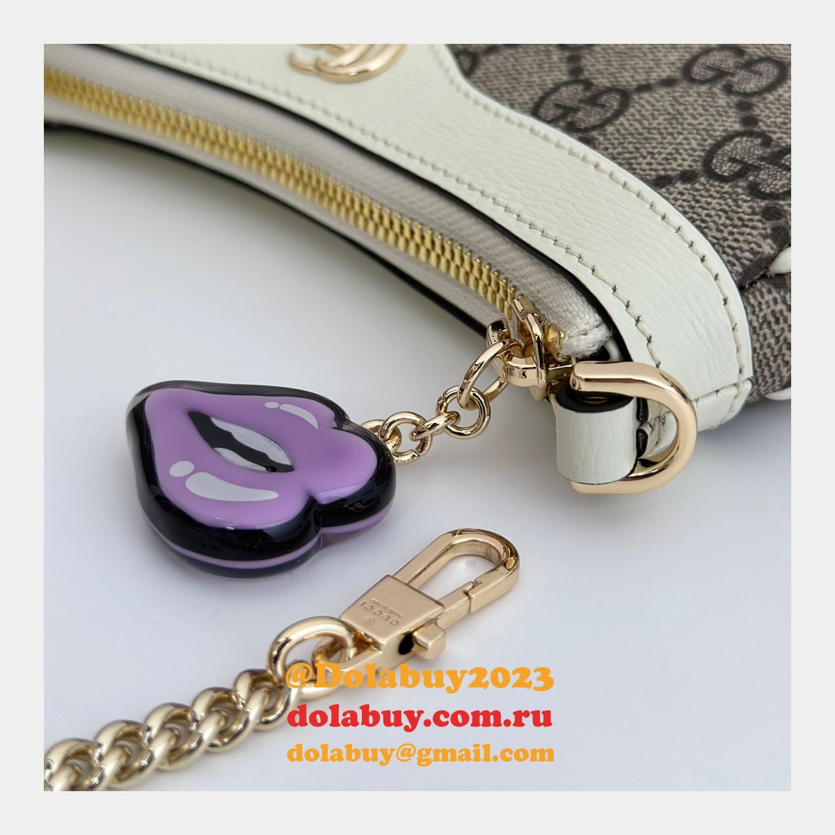 Inspired Gucci 784732 GG Super Mini Shoulder Charm Bag