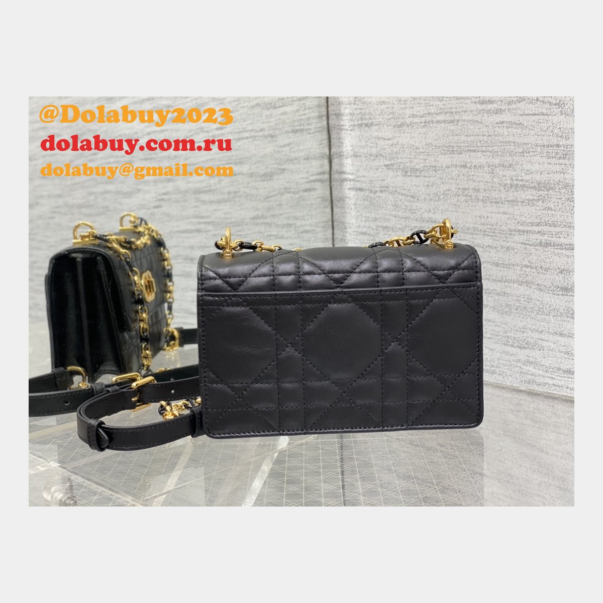 Top Quality 9277 Christian Dior 1:1 Mirror Knockoff Caro Black Bag