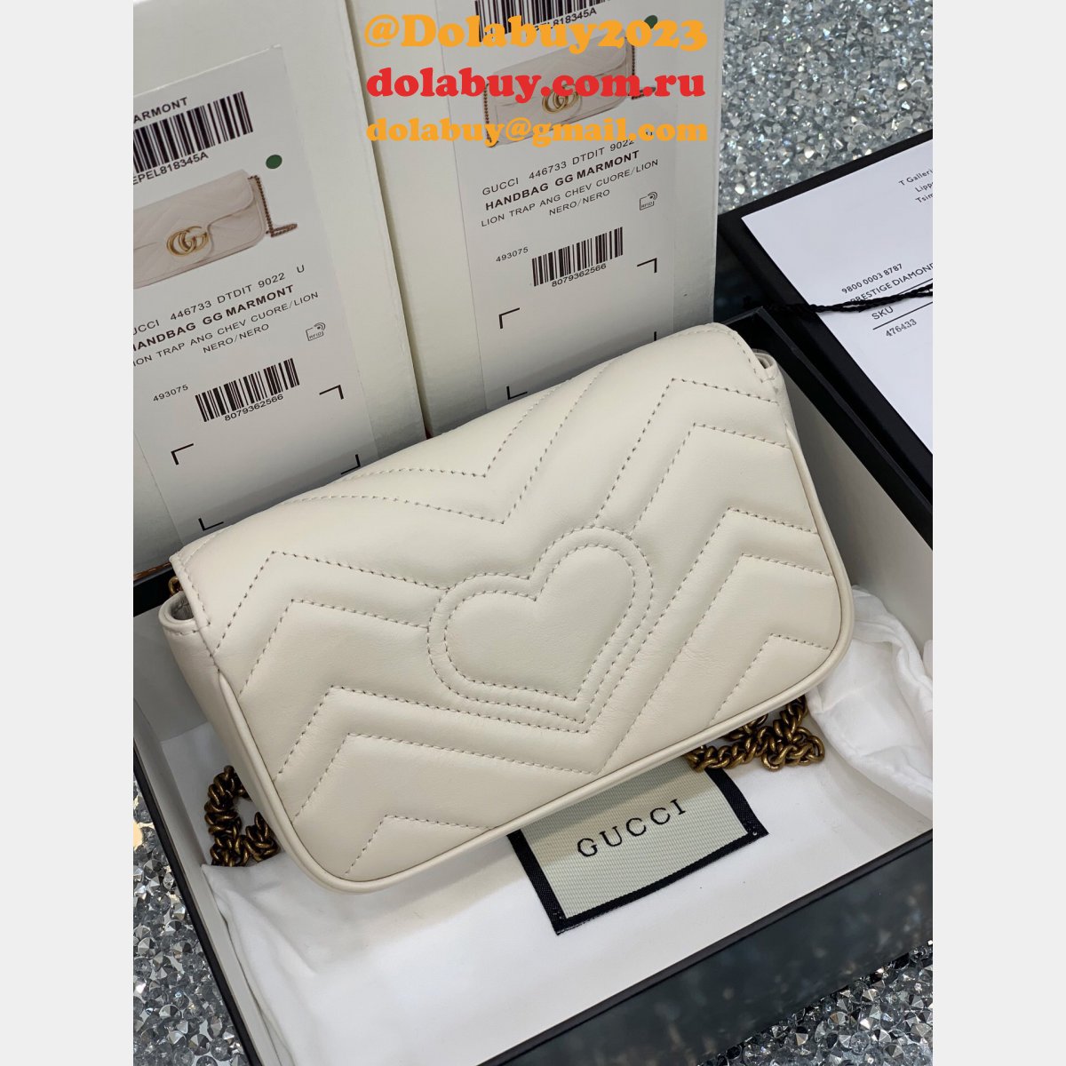 Gucci Wholesale GG Marmont Mini chain shoulder 476433 bag