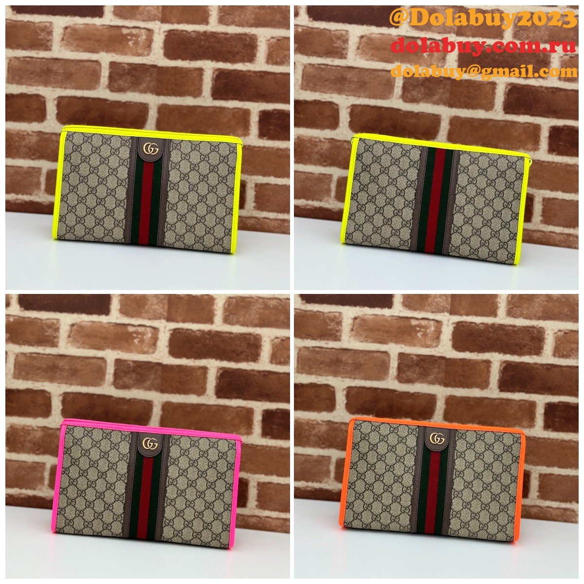 Designer Gucci Replicas 598234 Duplicate GG Supreme Ophidia Toiletry Case