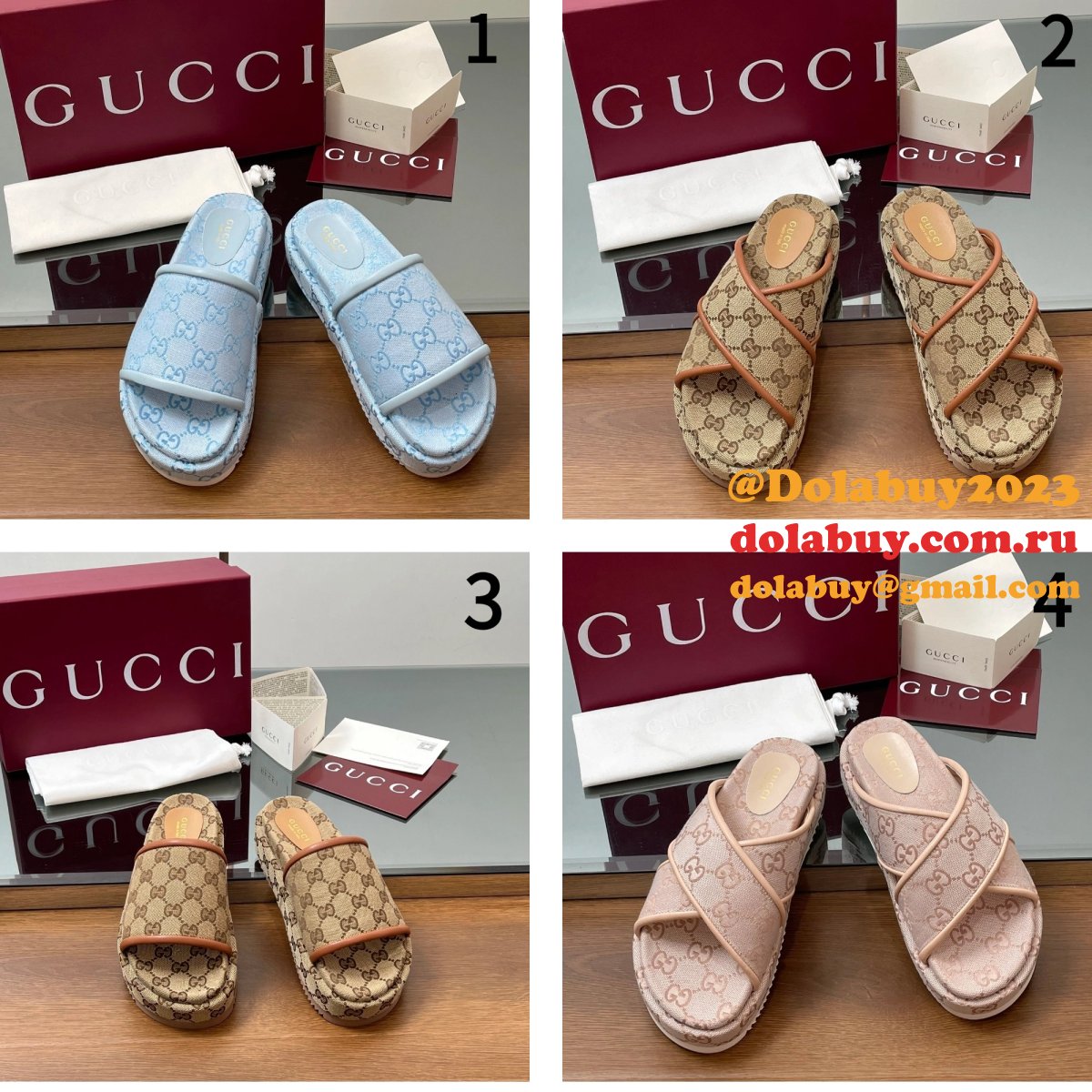 Top Quality Gucci Women''s GG Platform Sandal