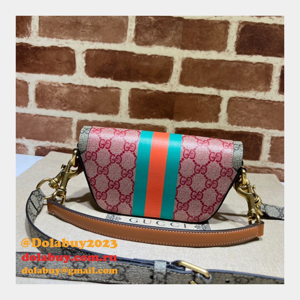 Perfect Gucci 723762 GG Top Handle Replica Web Bag