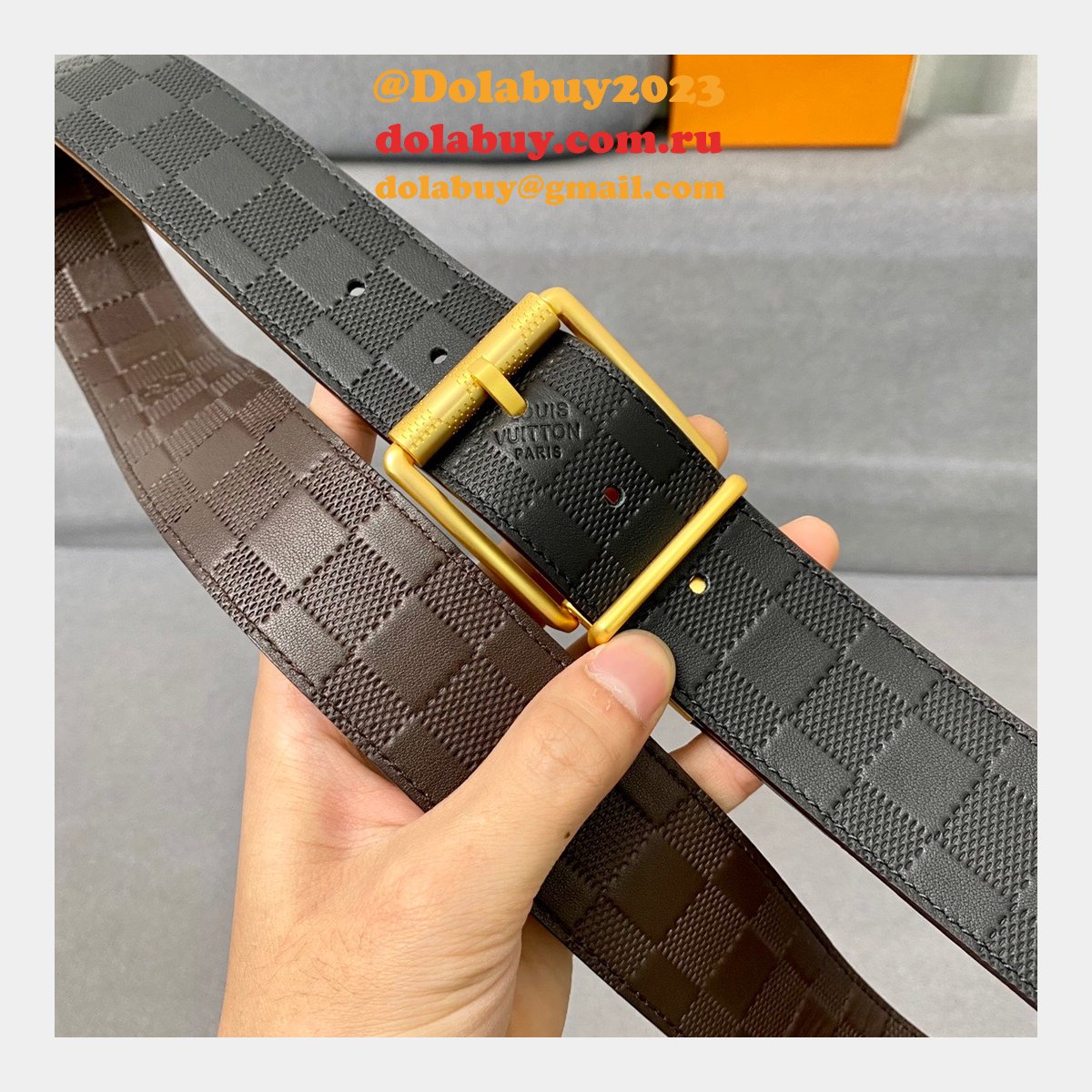 Louis Vuittons Knockoff Damier 40mm Infini Belts
