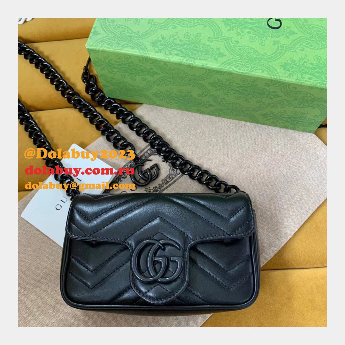Knockoff Gucci GG Marmont matelassé leather super 699757 bag