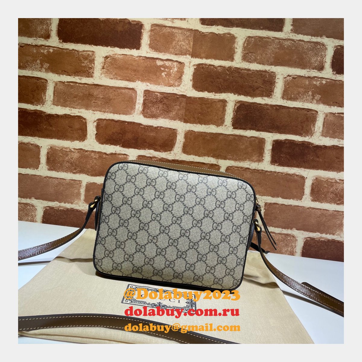 Gucci Replica Horsebit 1955 Small Brown or White Leather Shoulder 645454 Bag