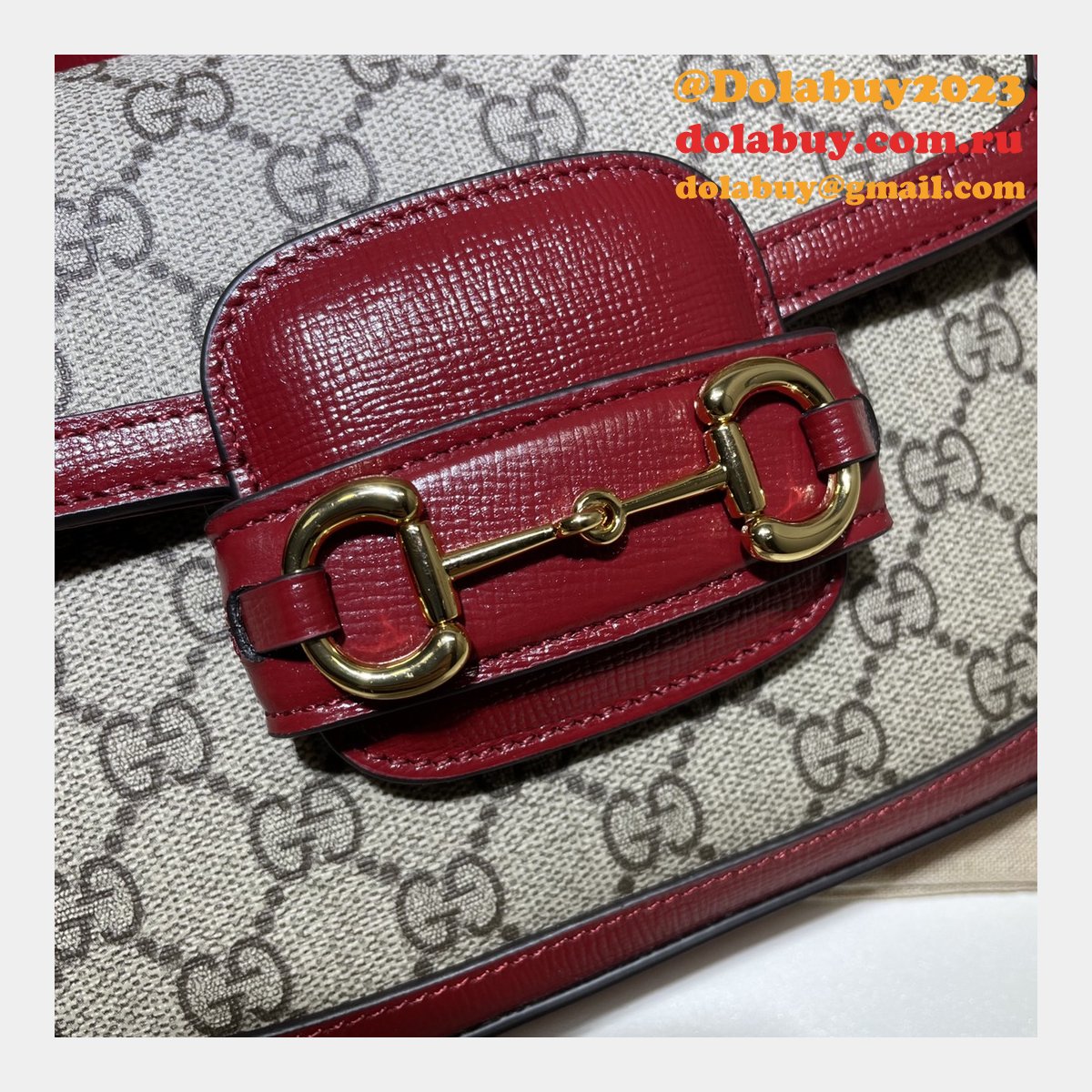 Luxury Gucci Horsebit 1955 Shoulder 658574 Red Bags for Women