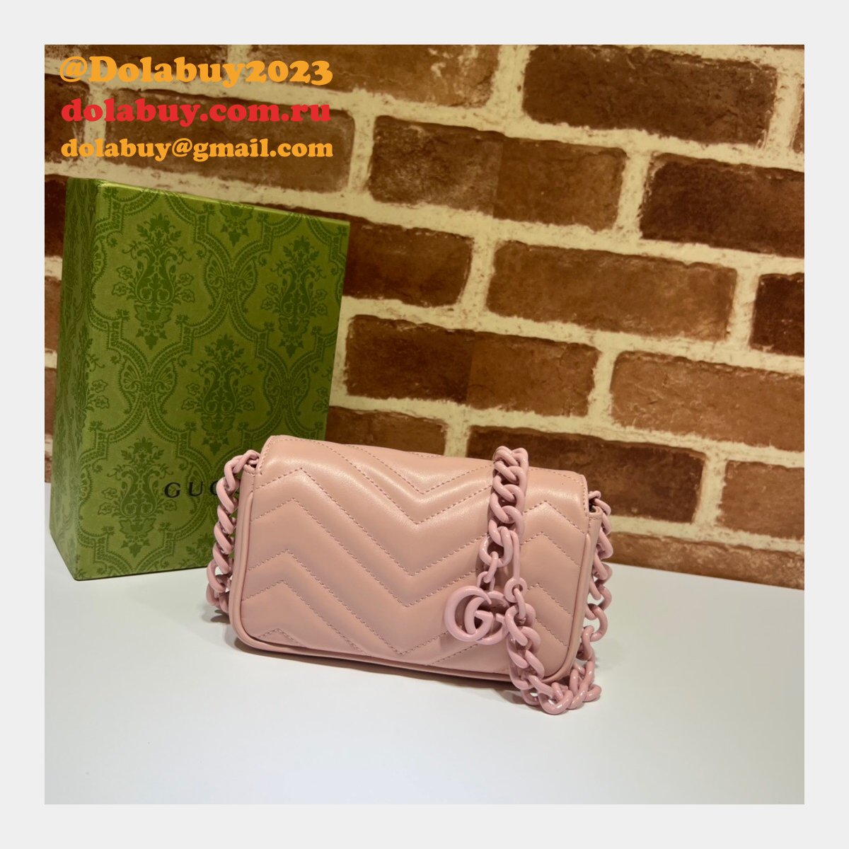 Best High Quality Replica Gucci GG Marmont belt 699757 bag