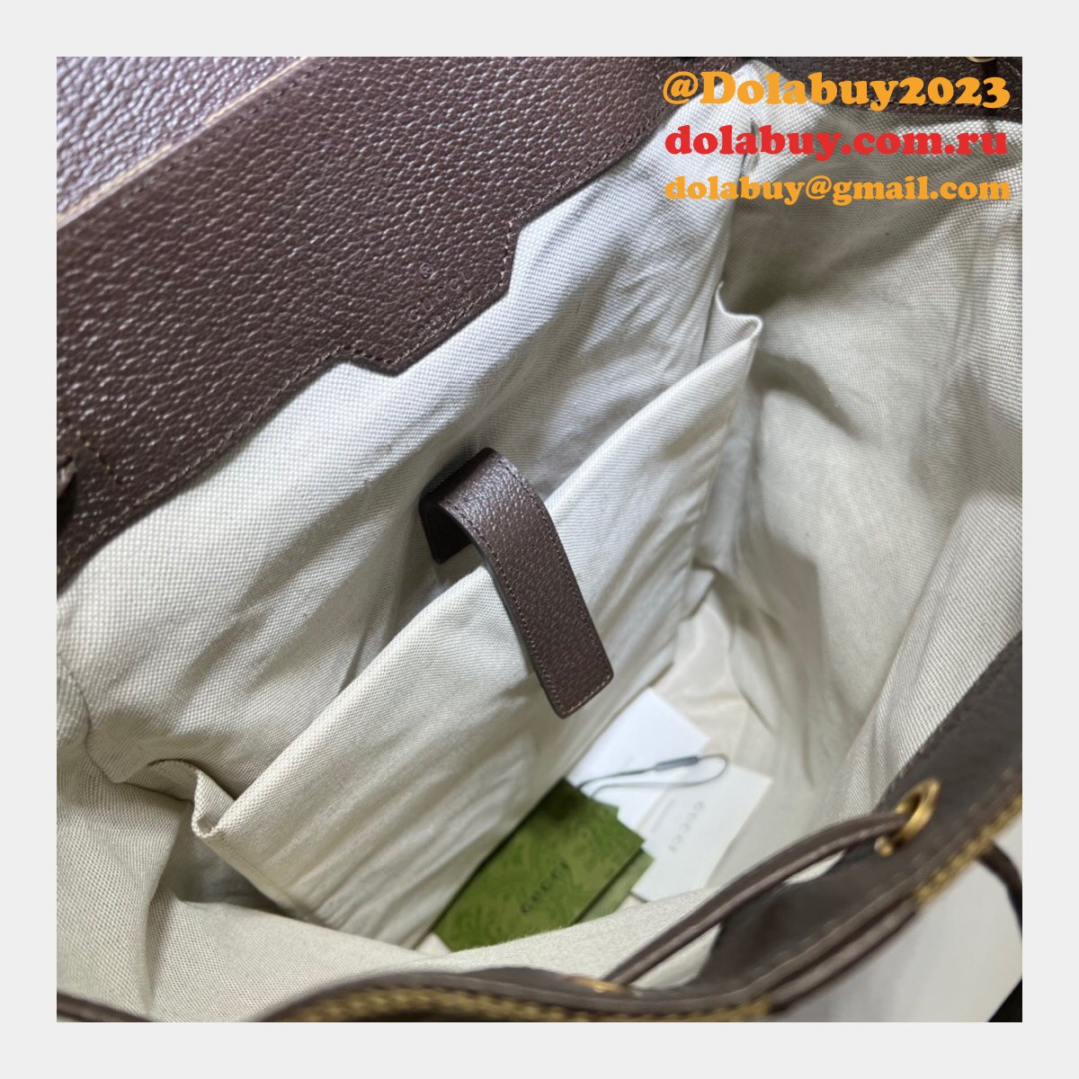 7 Star Gucci Backpack Replica 678829 with jumbo GG in camel and ebony GG canvas