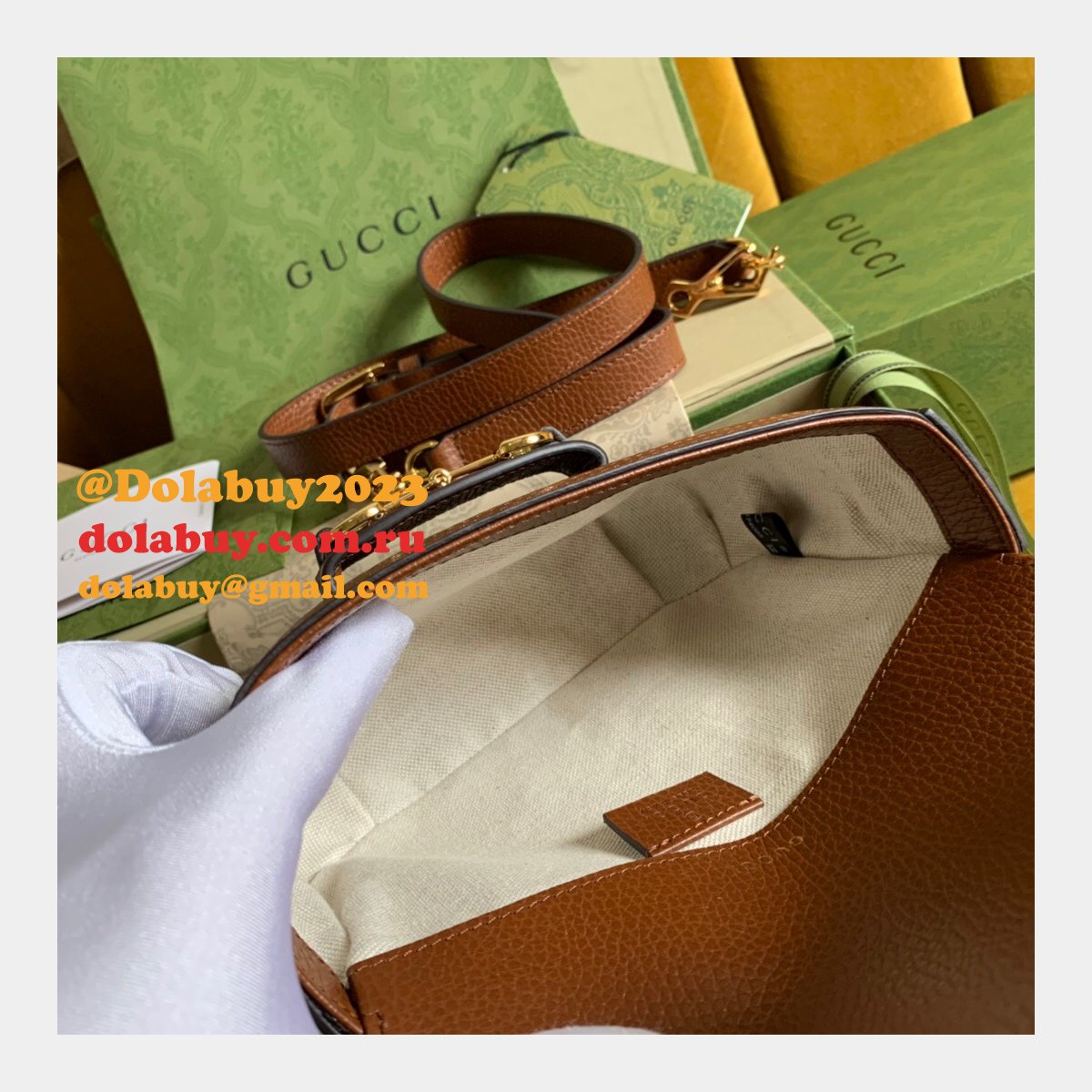 High Quality Gucci Replica Horsebit 1955 mini bag 658574 GG Supreme canvas