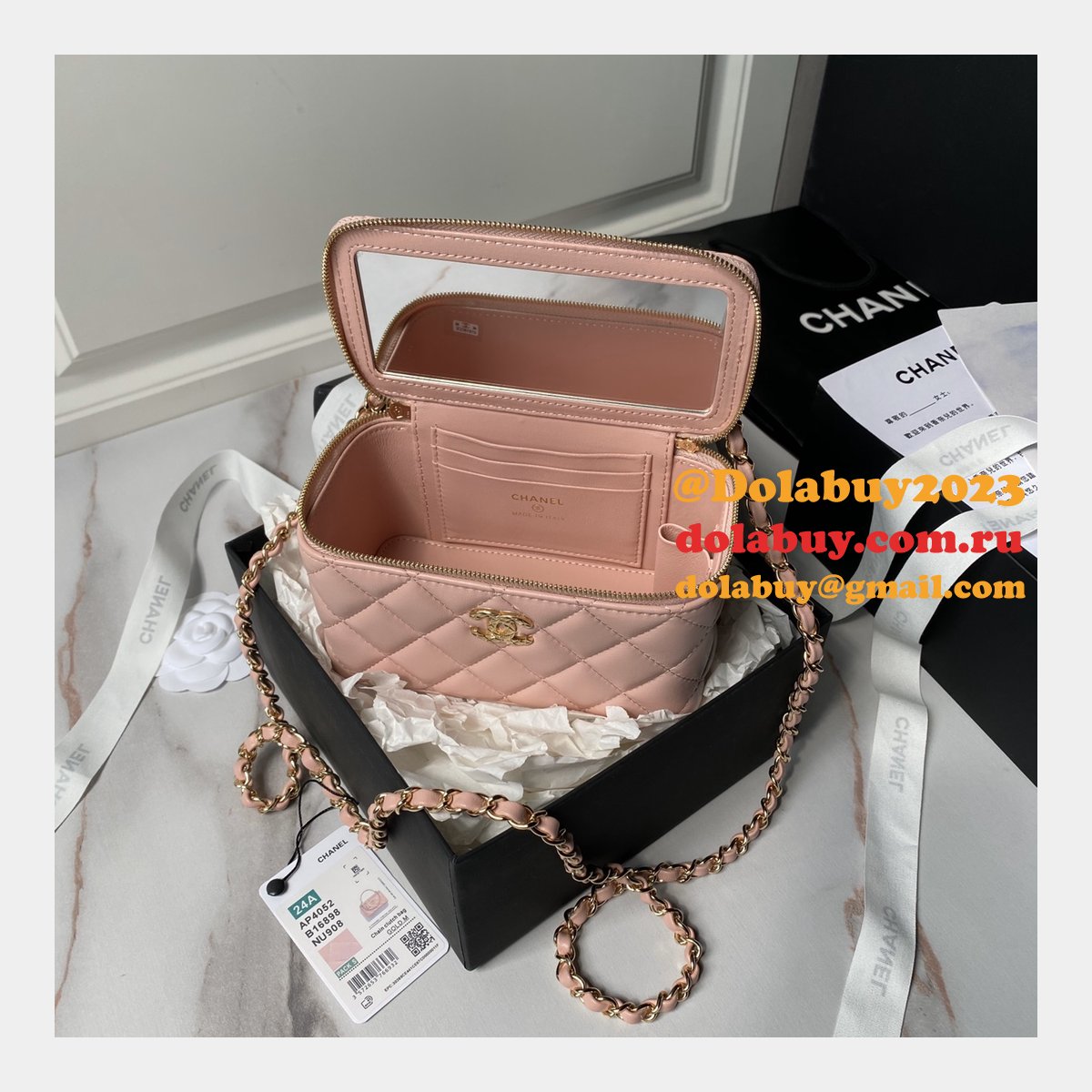 Luxury Replica Crossbody Shoulder Cosmetic Case Vanity Box Tote AP4052 Bags