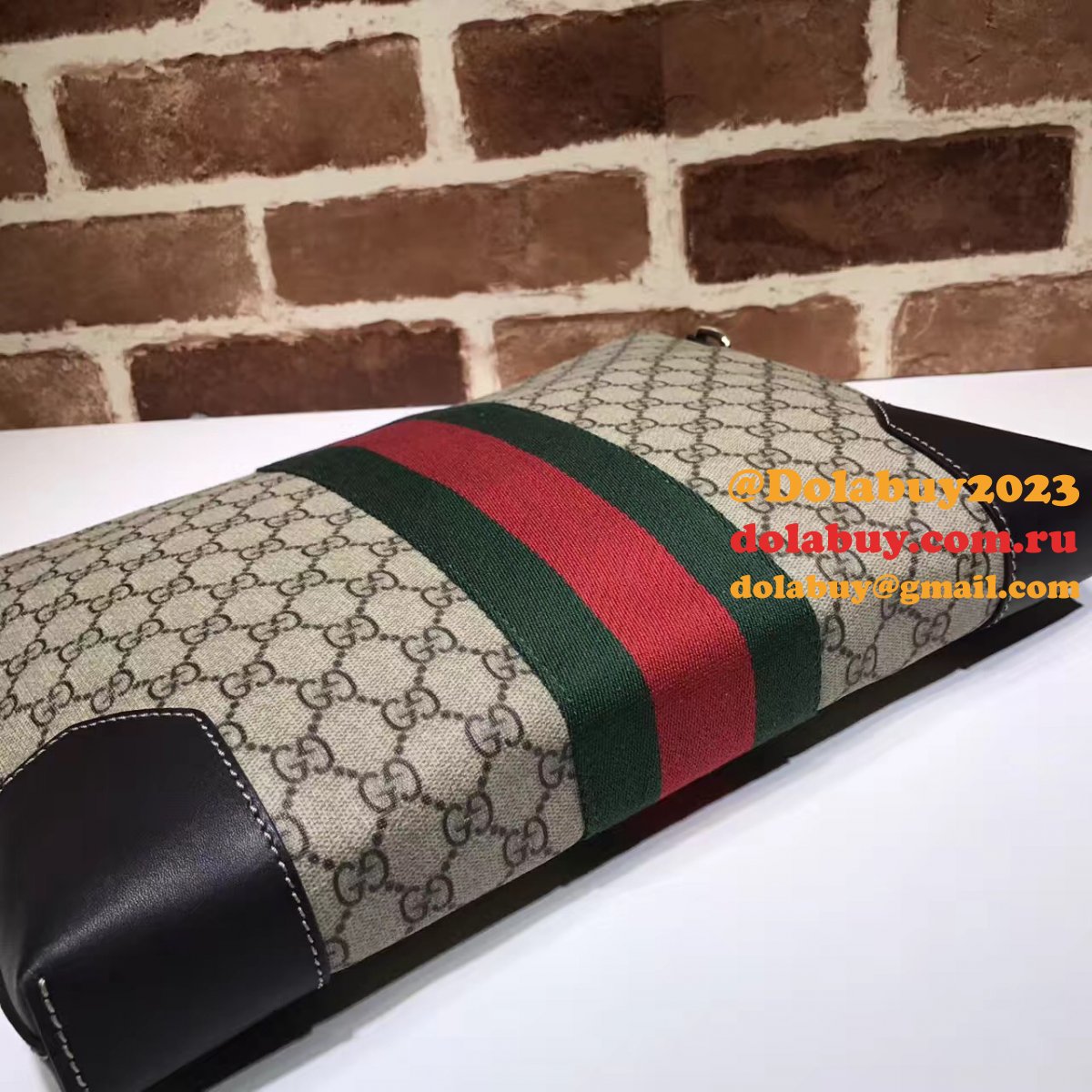 7 Star Gucci Fake 474139 GG Supreme Wide Messenger