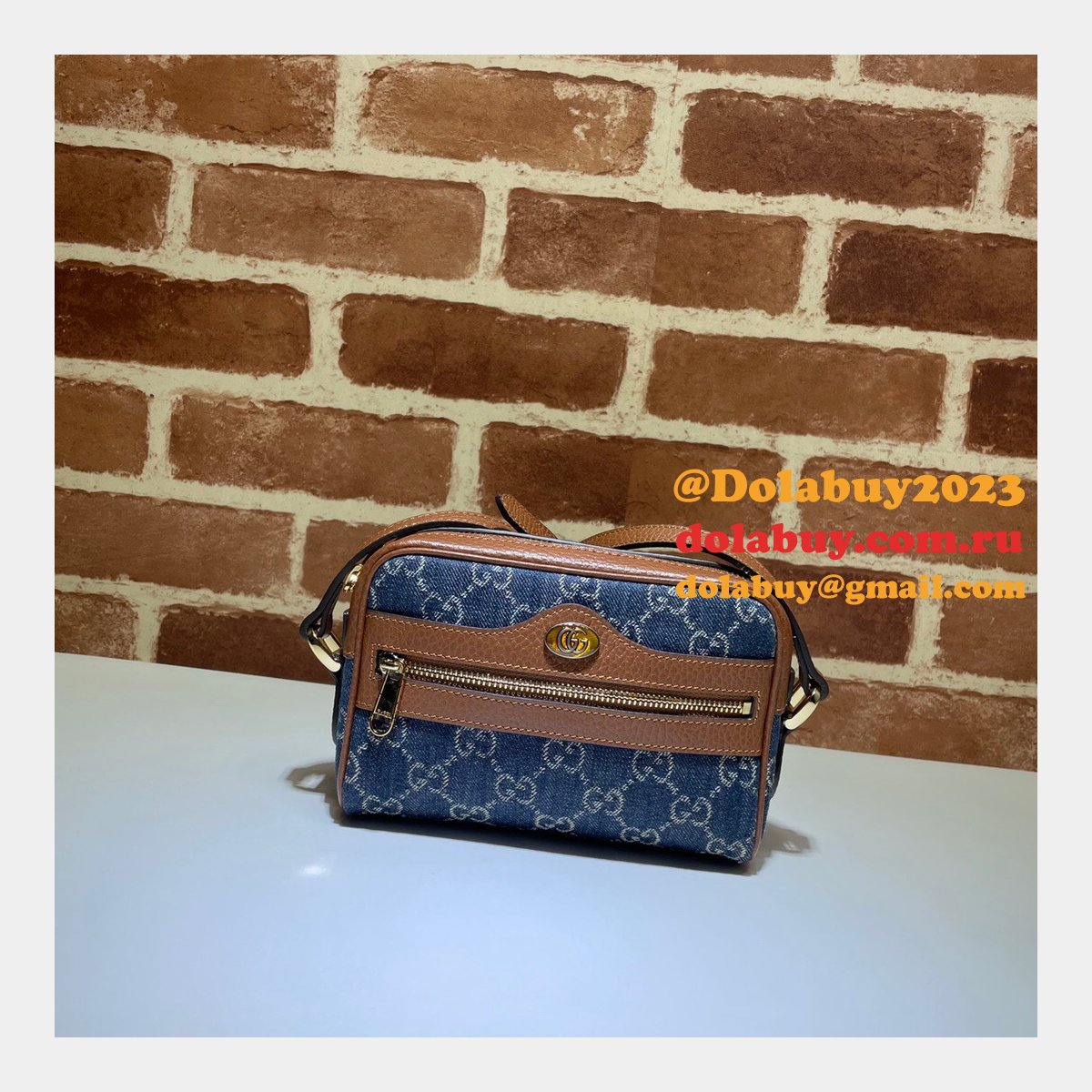 Gucci Replica 517350 Ophidia GG mini blue bag