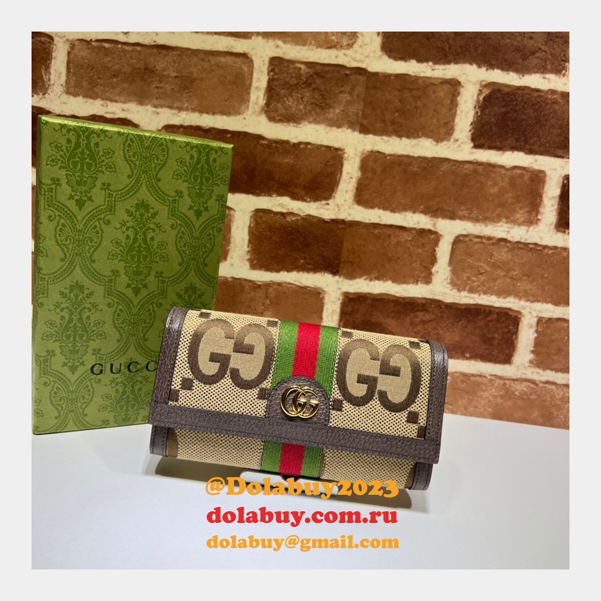 Replica Gucci High Quality GG Supreme Ophidia Continental 523153 Wallet