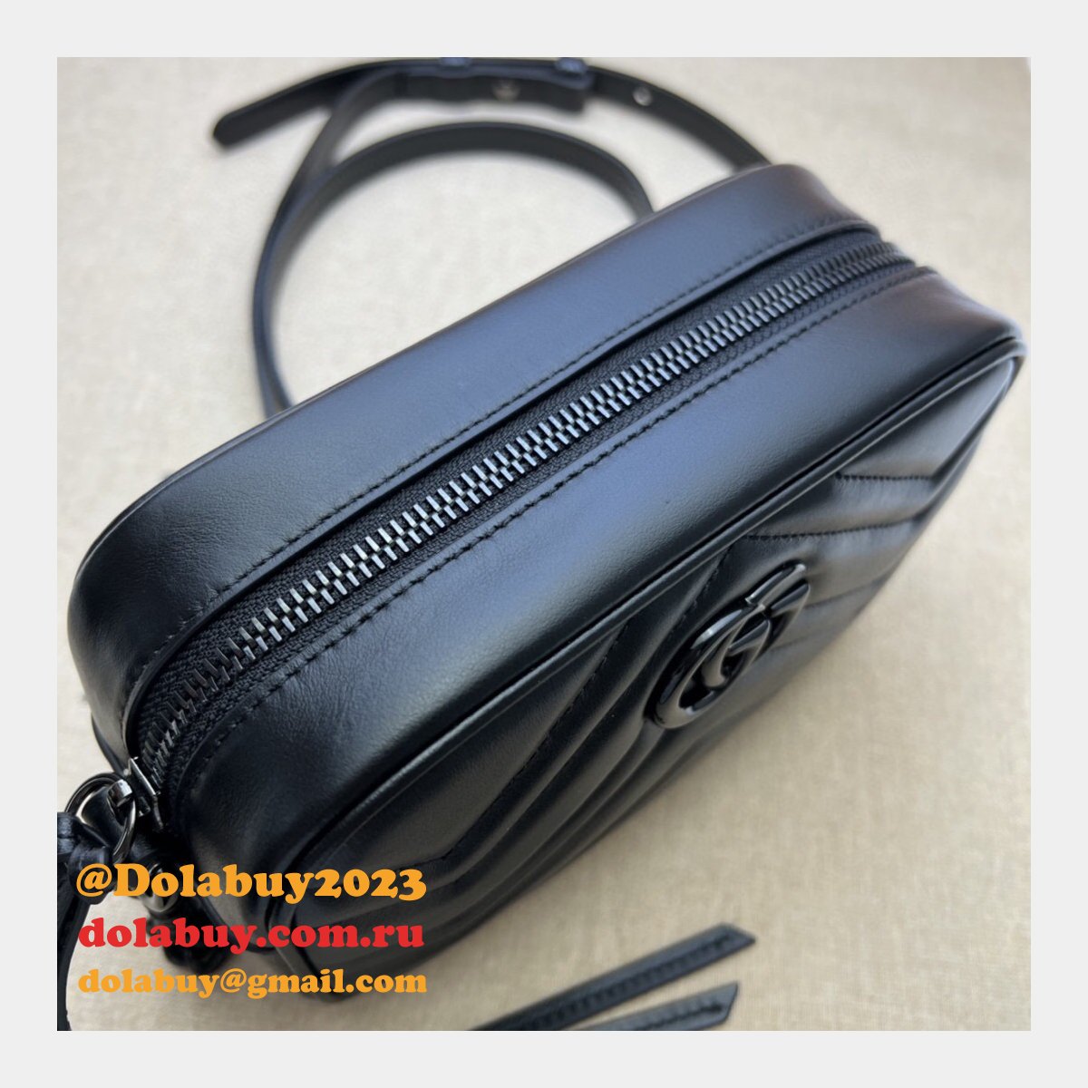 Designer Gucci Luxury Camera 634936 GG Marmont mini shoulder black bag