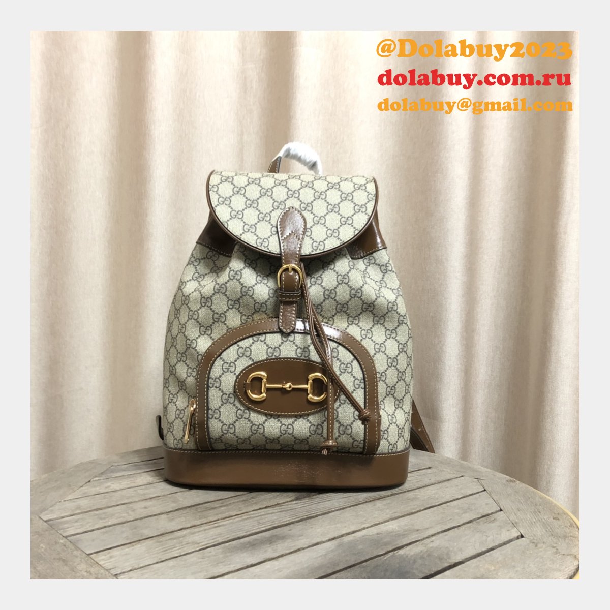 Designer Gucci Replica Horsebit 1955 backpack Beige 620849 Bag