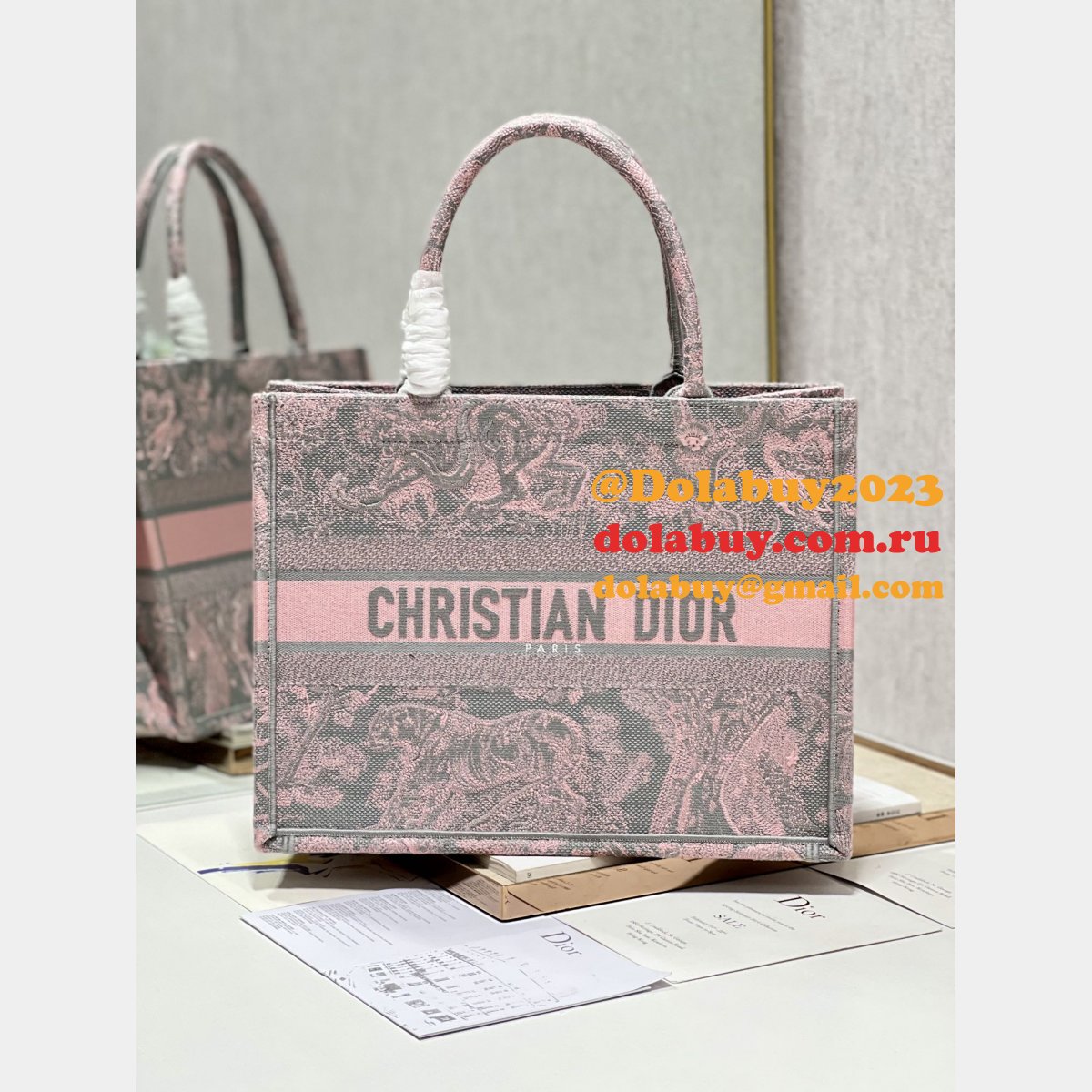 Replica Dior Luxury Designer Book Tote Bayadere D-Stripes Bags