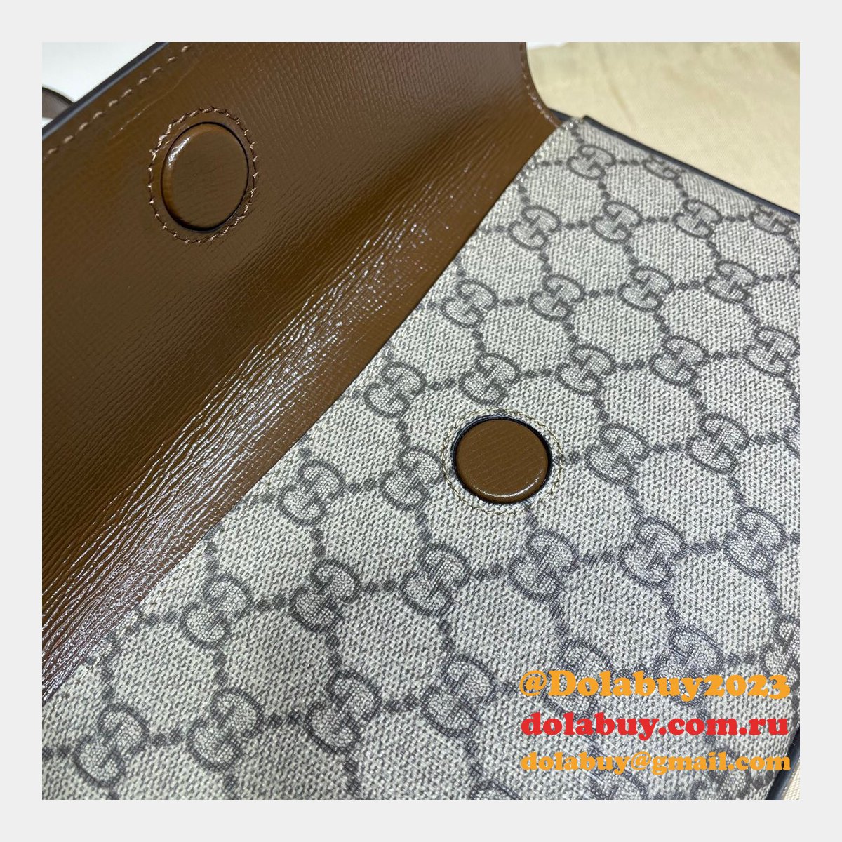 Gucci Replica Horsebit 1955 Small Brown or White Leather Shoulder 645454 Bag