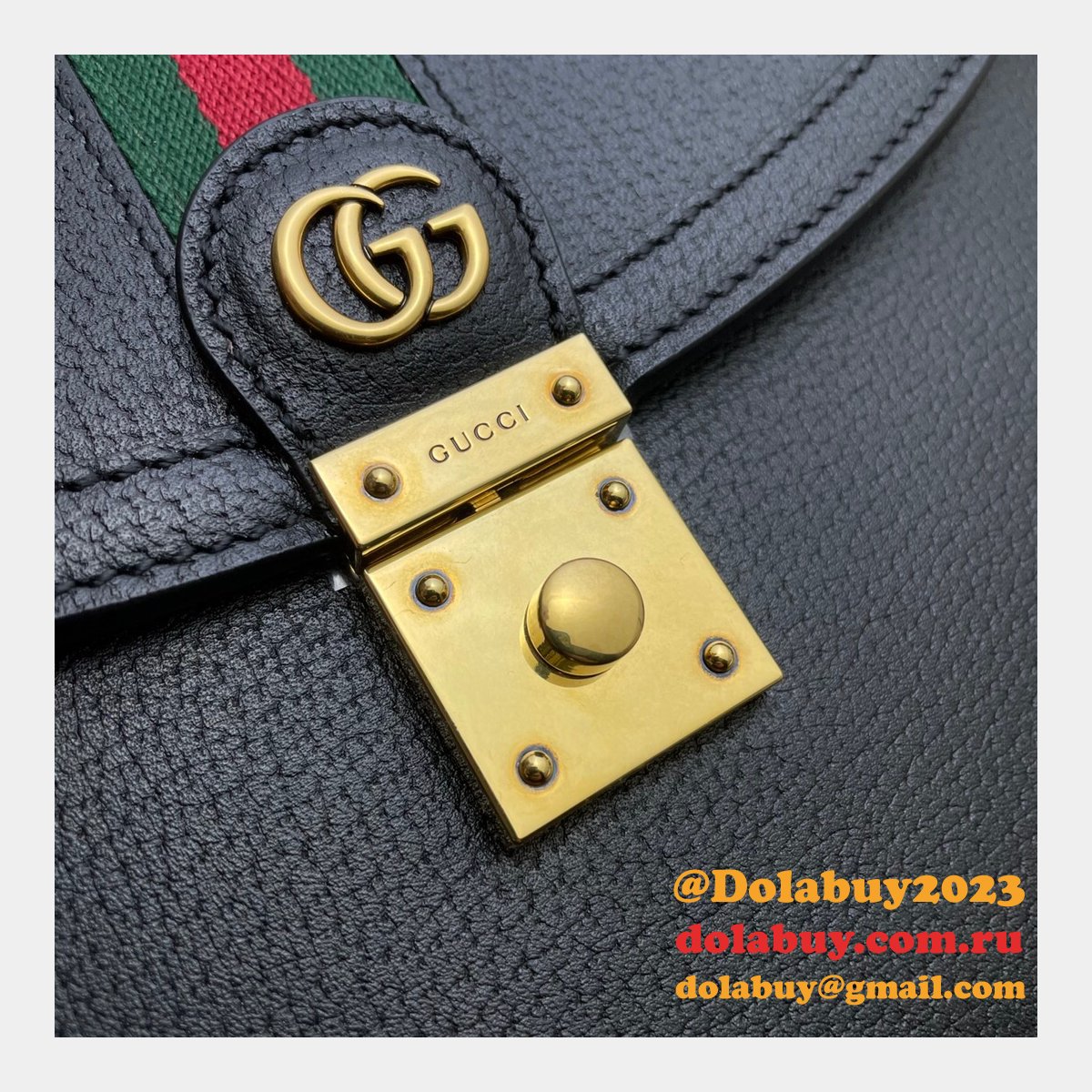 Gucci Black/Cream Ophidia small top handle Replica bag