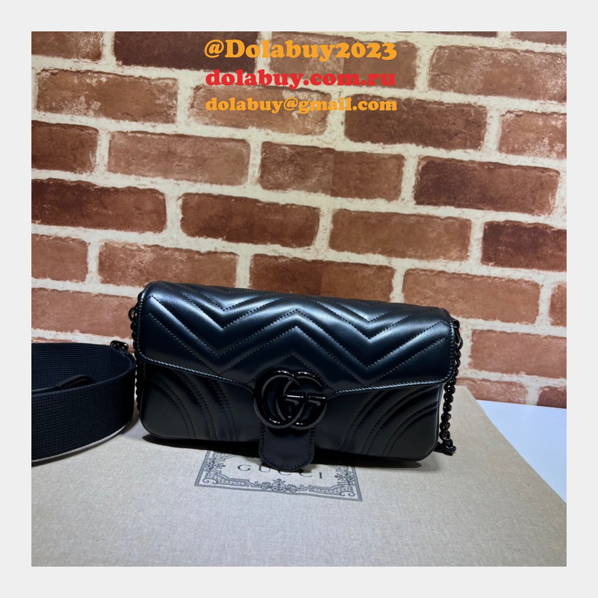 Gucci 1:1 High Quality Replica GG Marmont Shoulder 734814 Bag