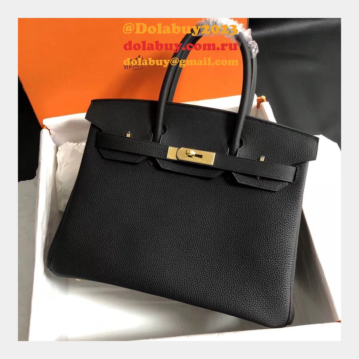 Hermes Birkin 35cm Togo leather Handbags Black