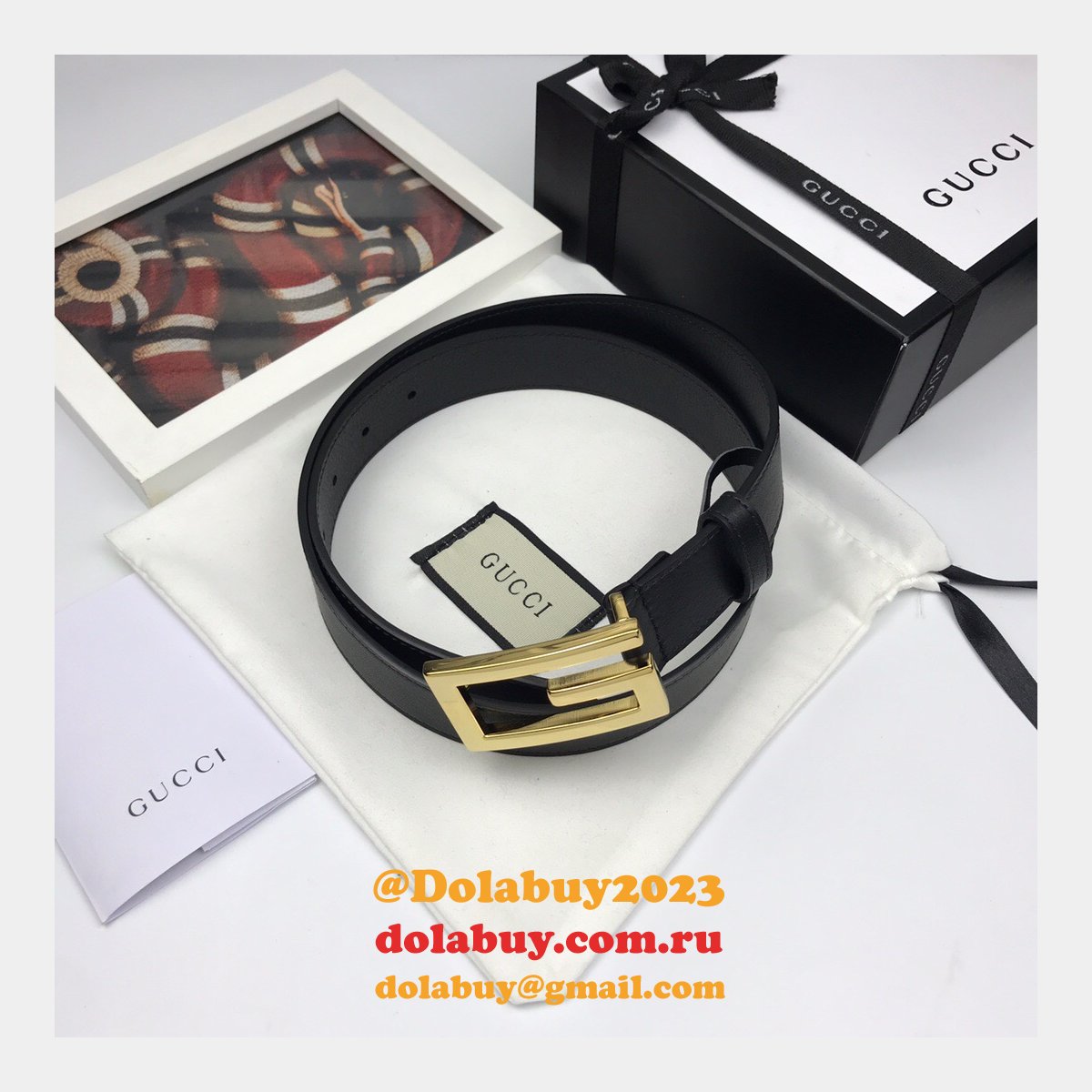 Luxury Gucci 35mm Buckle Black leather belt replica