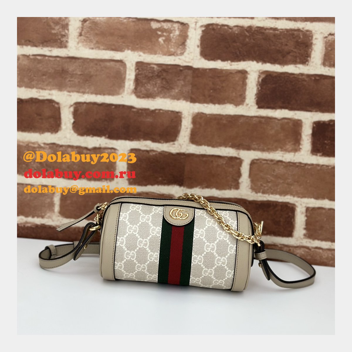 Gucci Designer Ebony Supreme 795208 Ophidia Mini Shoulder Fake Bag
