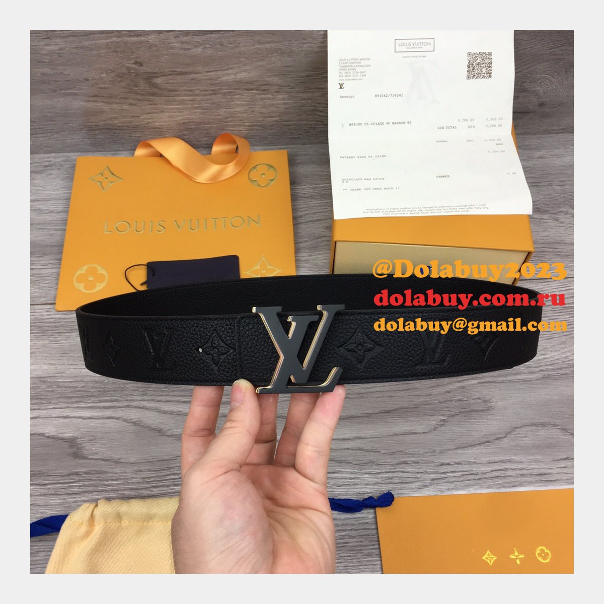 Dolabuy 2023 Louis Vuitton High Quality Replica Belts Black
