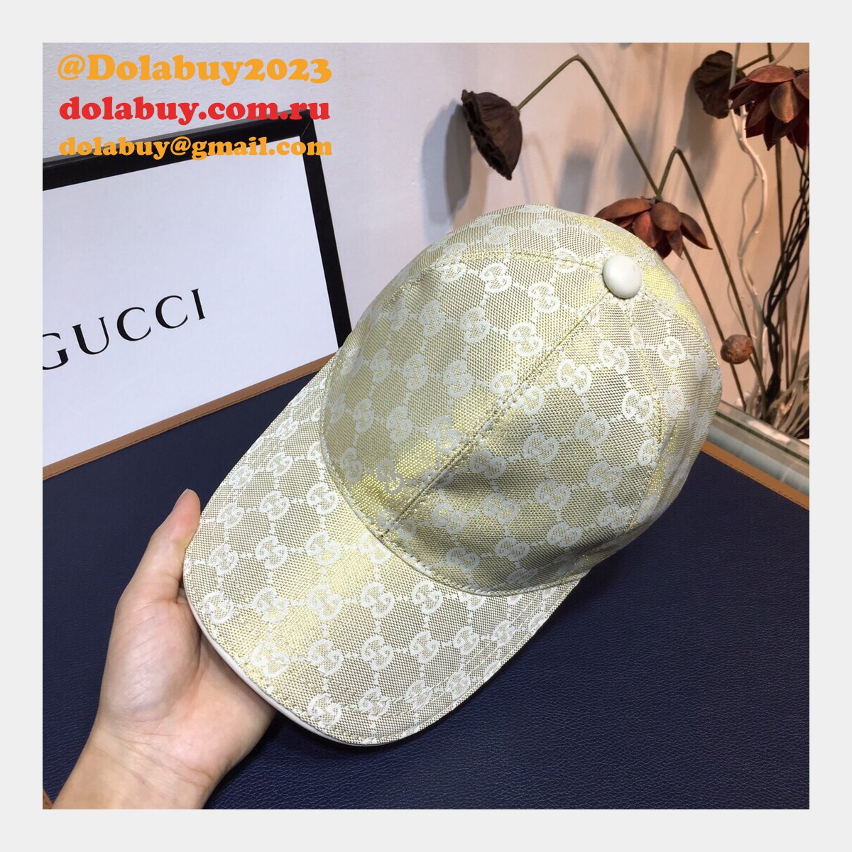 Replica Gucci Cowhide leather adjustment strap hats