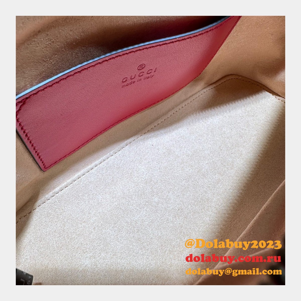 Gucci 1:1 Mirror GG Marmont 739166 Shoulder Red Fake Bag