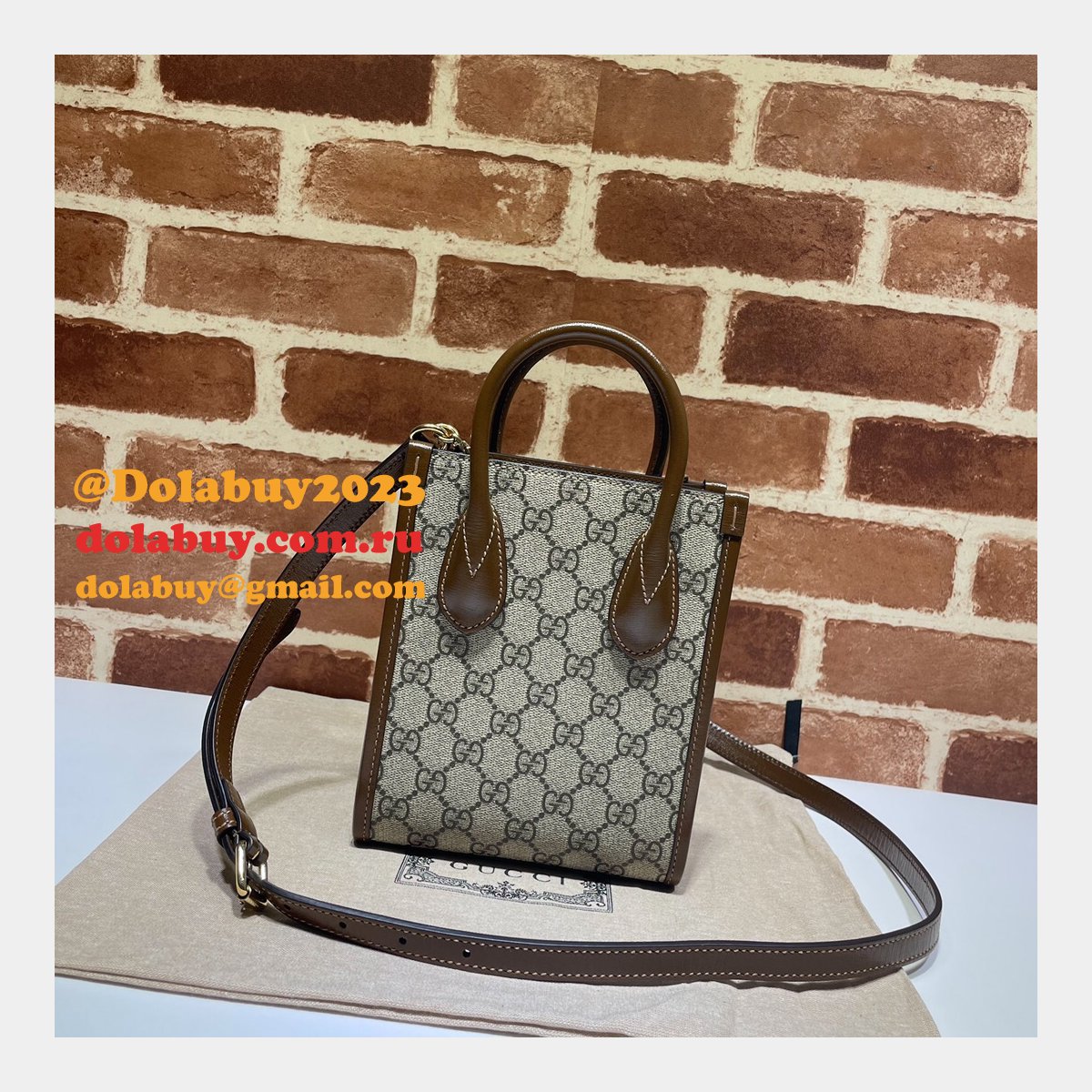 Shop Now Gucci Replica Mini tote bag with Interlocking G 671623 GG Supreme