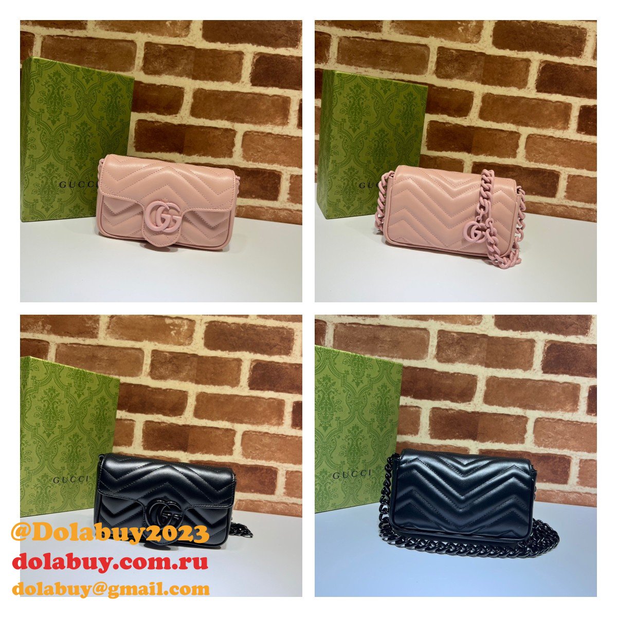 Best High Quality Replica Gucci GG Marmont belt 699757 bag