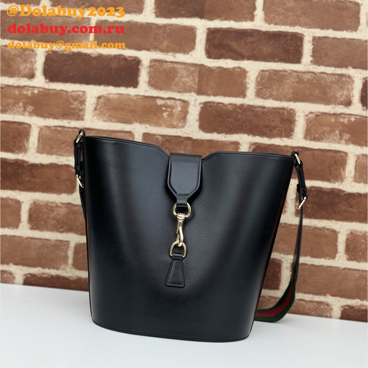 Gucci 1:1 Mirror Bucket Shoulder Black 782908/782904 Copy Bag